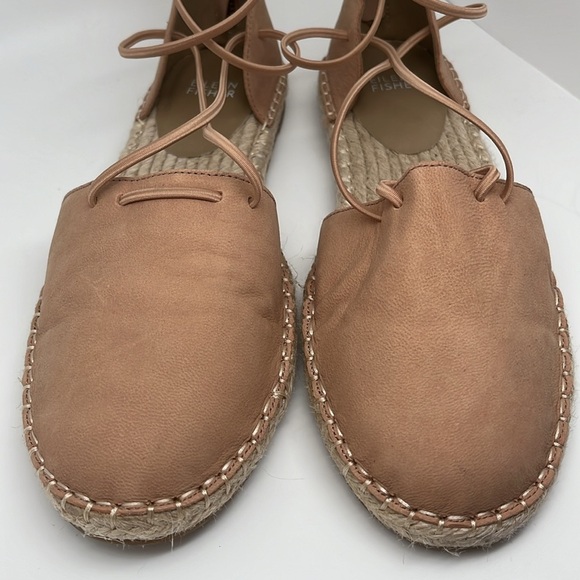 Eileen‎ Fisher Espadrille Leather Lace up Braided Flat Sandal Tan Shoes Size 9 - Picture 4 of 11